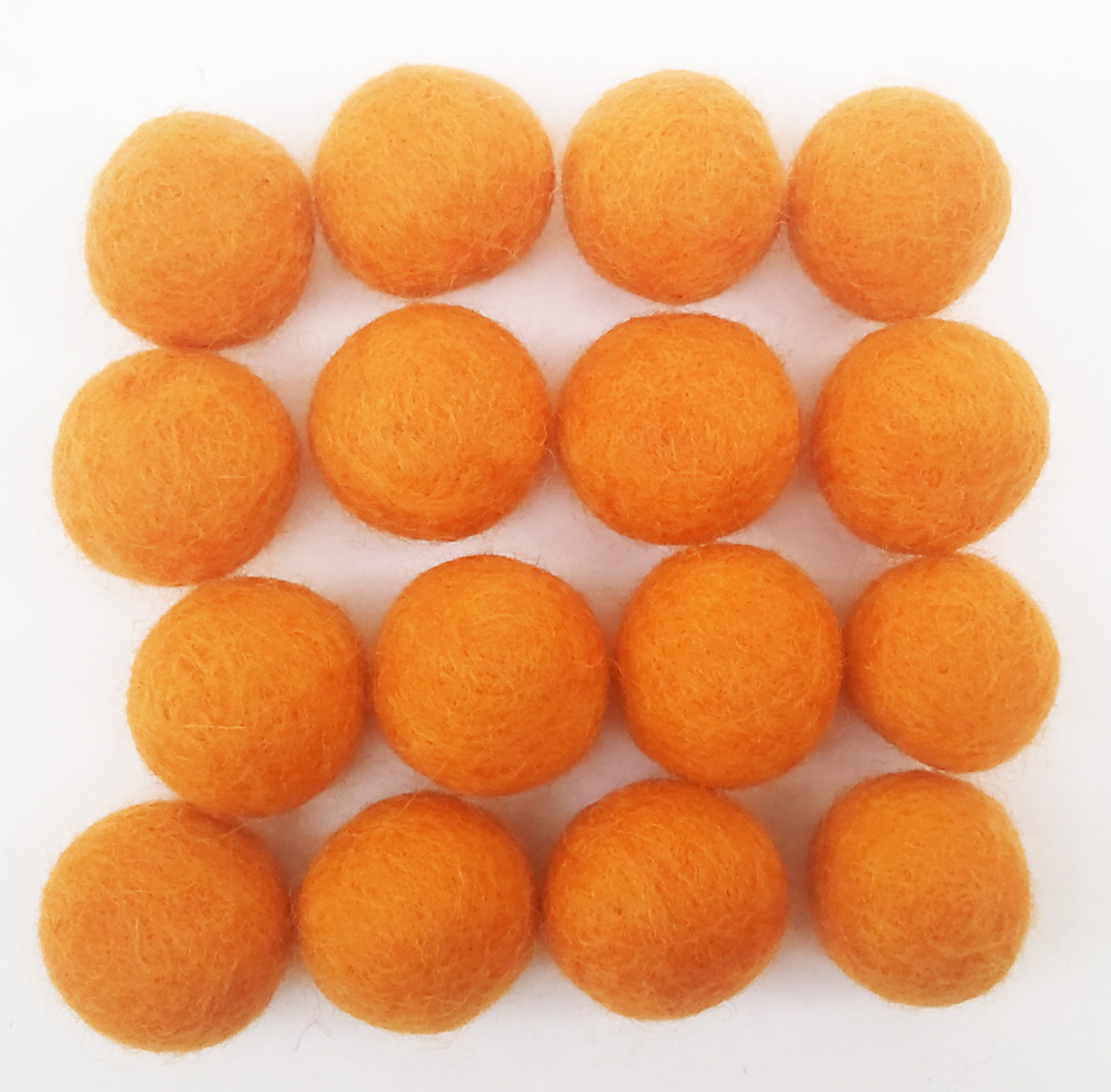 10 mm Hand Made Felt wool balls 100 pcs Orange Red color 06